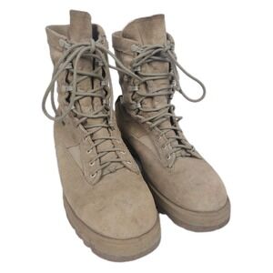 US Army Hot Weather Combat Boots Mens Size 10.5 Coyote Brown Leather USA Made